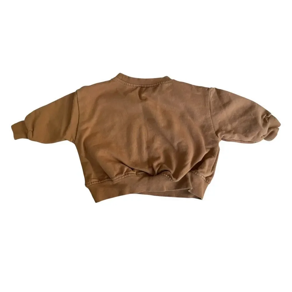 Quincy Mae Brown Night Sky Relaxed Fleece Top and Sweatpant Set Size 3-6 M